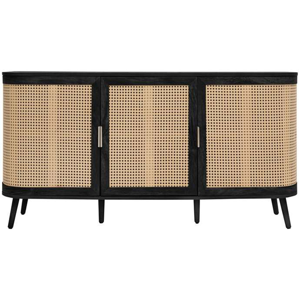 Birlea Noah 3 Door Black Rattan Sideboard Image 3
