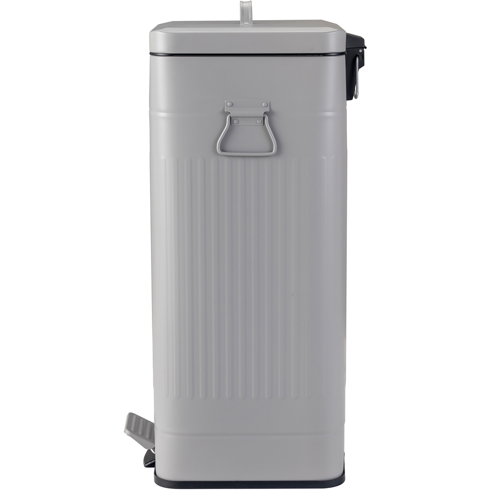 Charles Bentley Retro Square Steel Light Grey Kitchen Pedal Bin 30L Image 6