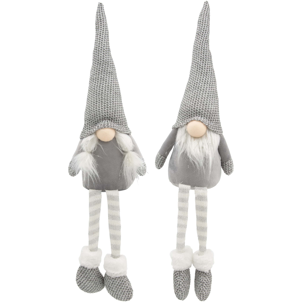 The Christmas Workshop Grey Hanging Legs Gonk Decoration 45cm 2 Pack Image 3