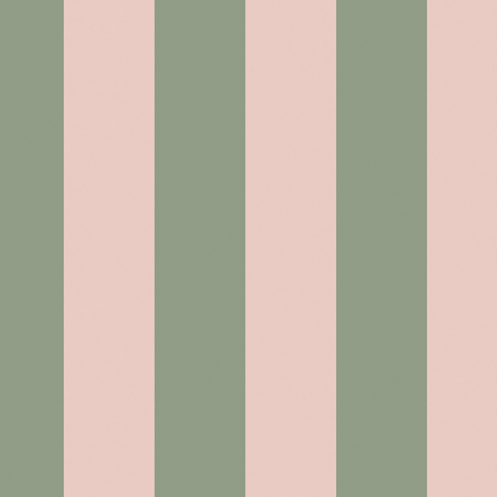 Cath Kidston Canopy Stripe Green and Pink Wallpaper Image 1