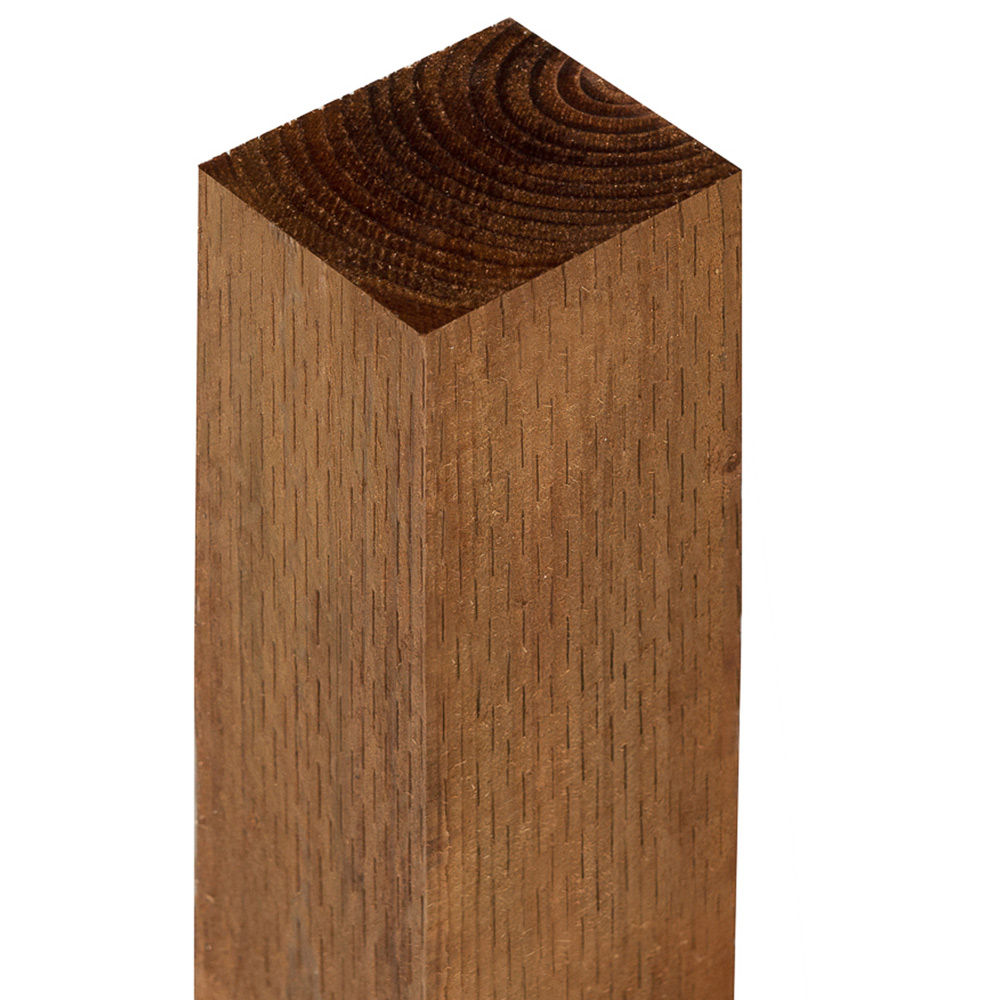Forest Garden 7ft Brown Incised Fence Post Image 3