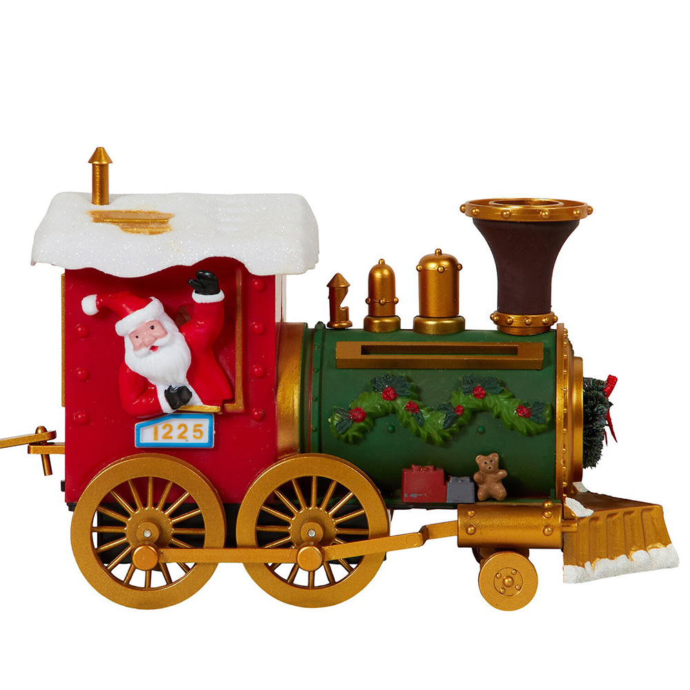 Festive LED Musical Turning Train - Red/Green Image 2