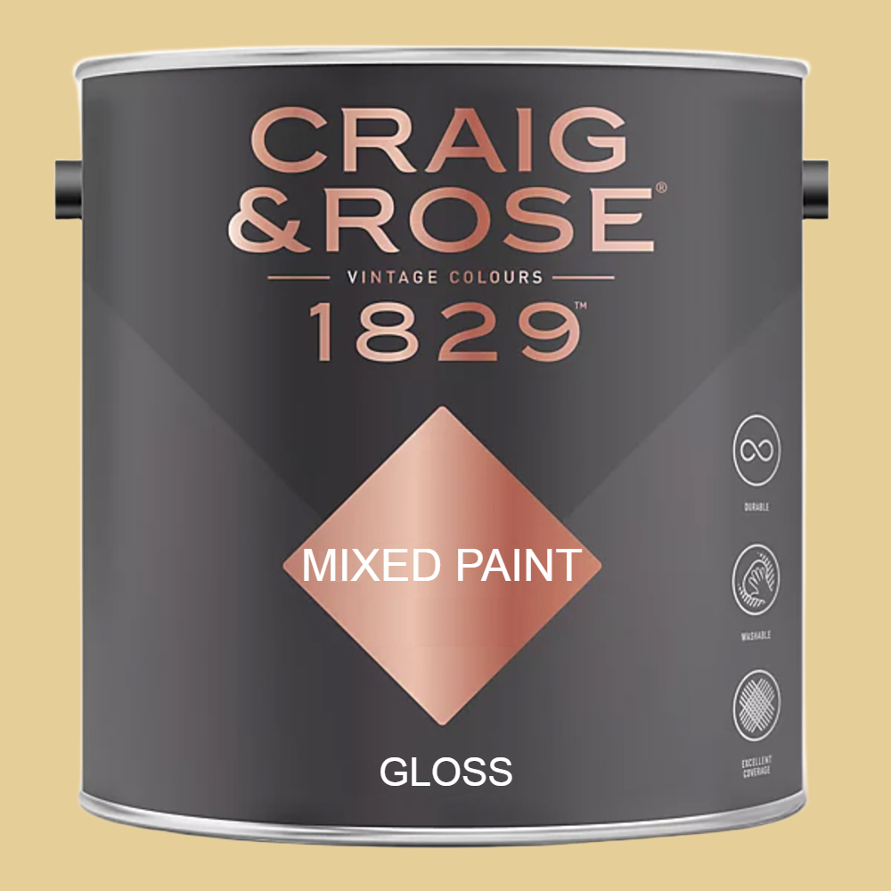 Craig & Rose 1829 Vintage Walls Wood and Metal Moorish Yellow Gloss Mixed Paint 2.5L Image 2