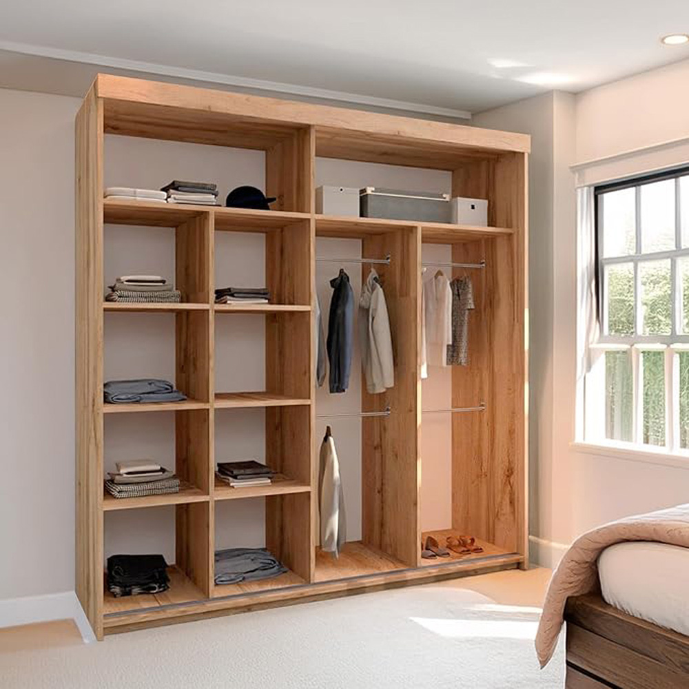 Sliding Wardrobes 4U 2 Sliding Door Oak Votan Modern Wardrobe Image 5