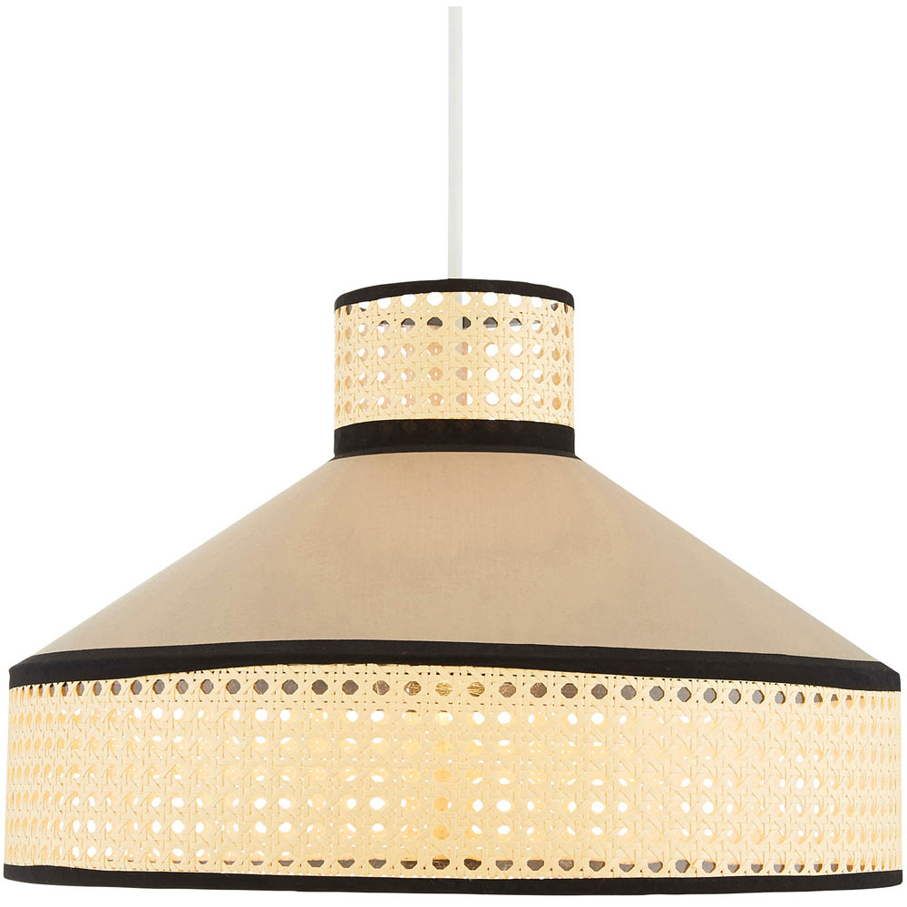 Inlight Cole Cane Easyfit Natural and Grey Pendant Light Image 3
