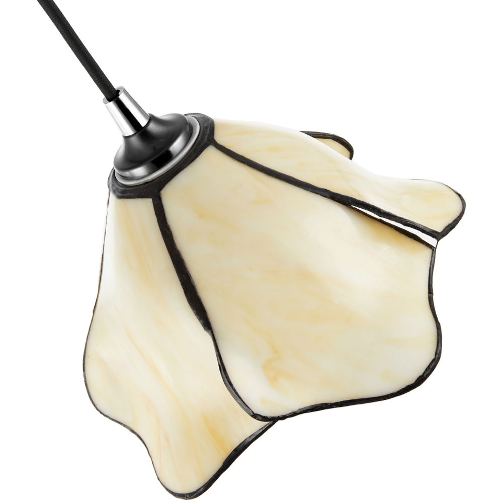 Happy Homewares Amber Cream Glass Floral Petal Pendant Lighting Shade Image 4