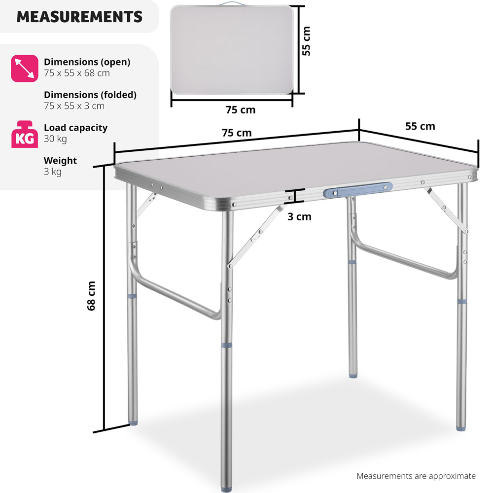tectake Grey Foldable Camping Table Image 9
