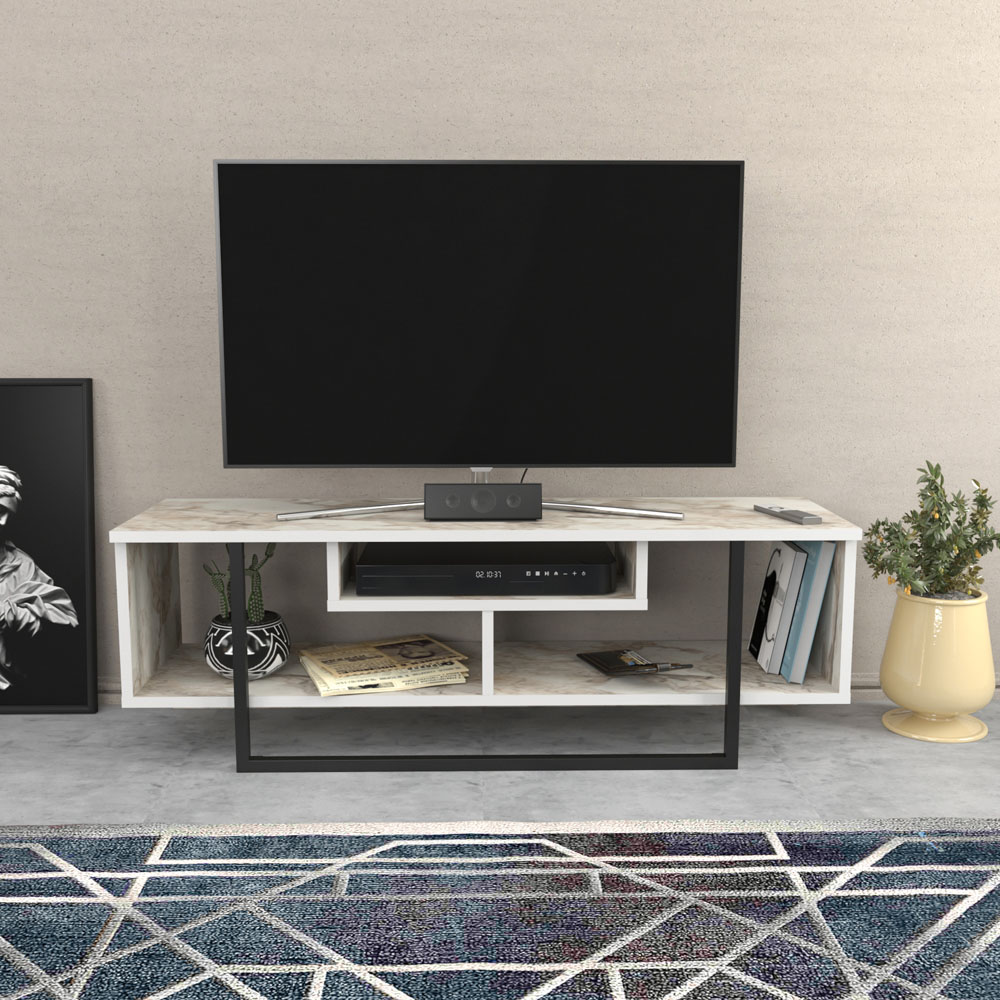 Decorotika Asal Ephesus and Black Wide TV Unit Image 3