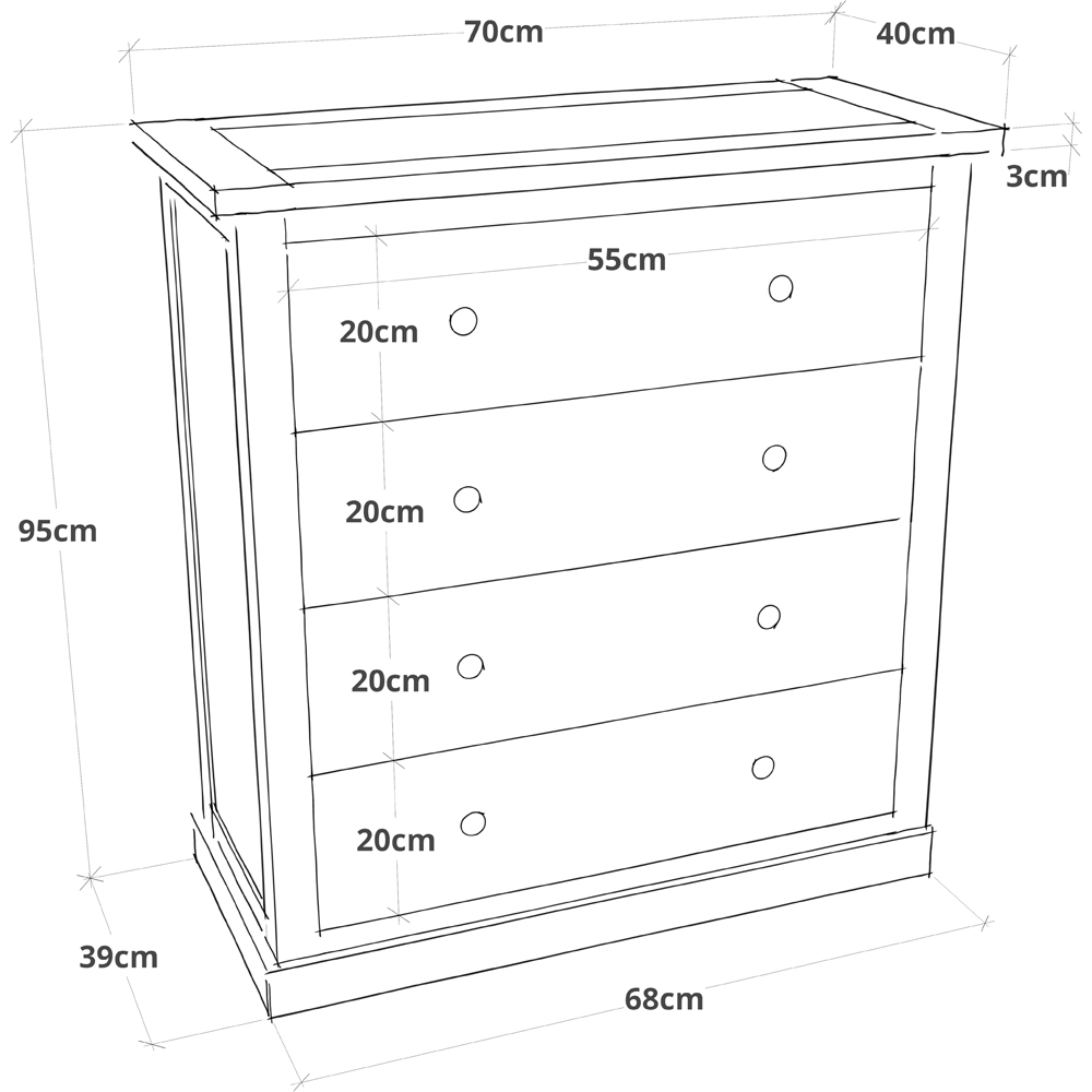 Cabinet Bits Castelli 4 Drawer Off White Chrome Knob Chest of Drawers Image 9