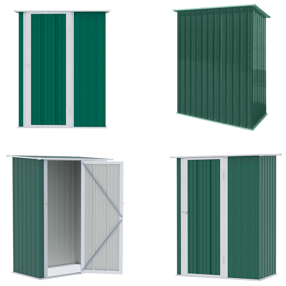 Outsunny Lockable Garden Shed Green Image 5