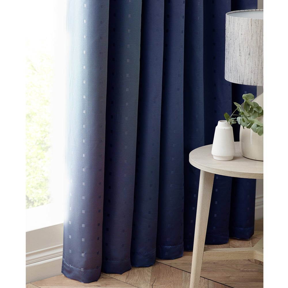Alan Symonds Madison Navy Ring Top Curtain 168 x 137cm Image 3
