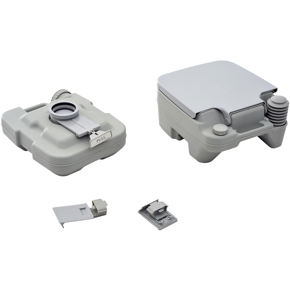 HOMCOM Grey Portable Camping Toilet with 2 Detachable Tanks 10L Image 3