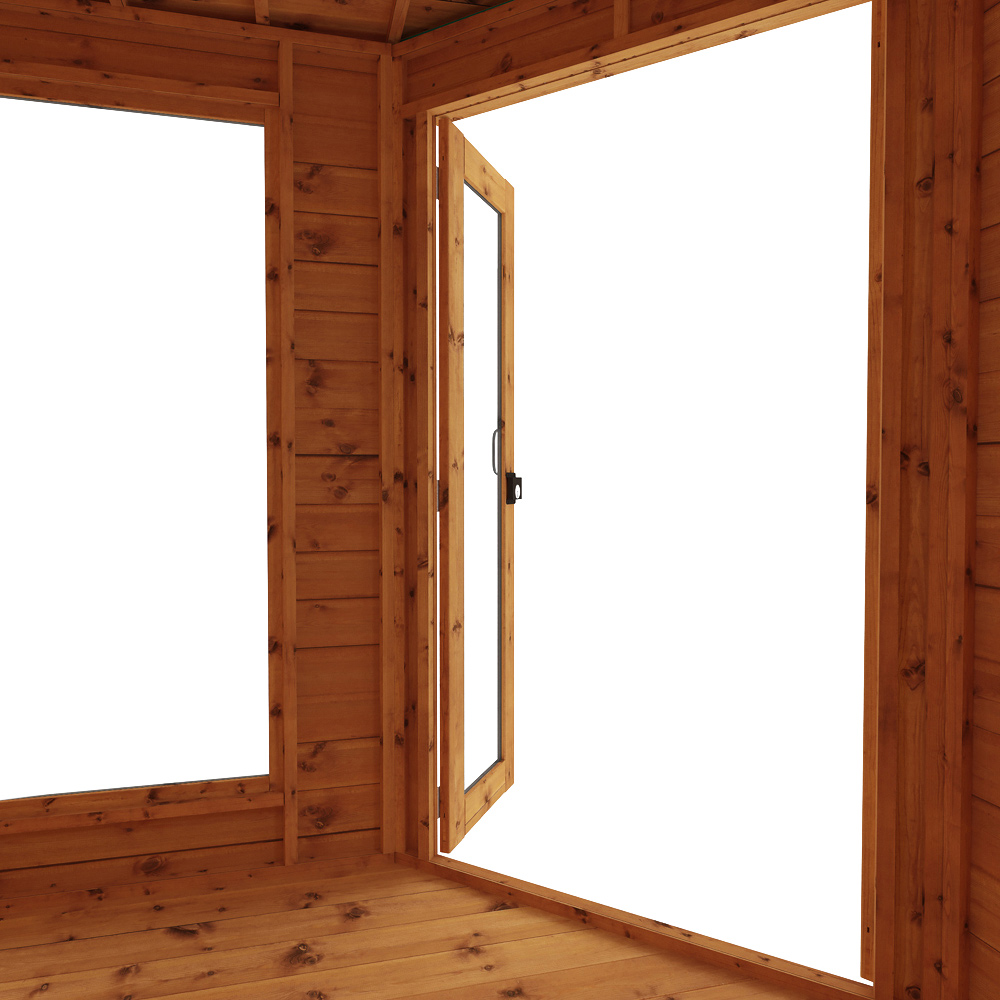 Mercia 7 x 7ft Double Door Shiplap Corner Summerhouse with Side Shed Image 4