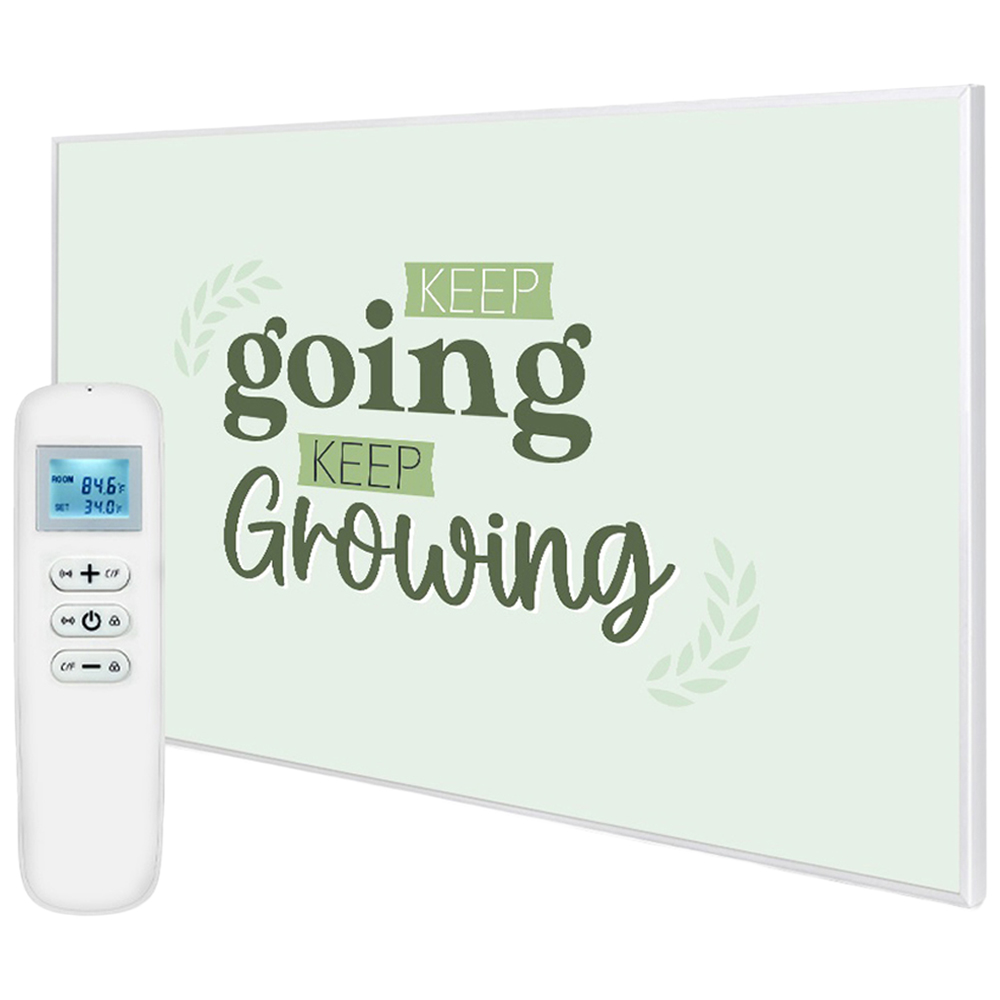 Mirrorstone Nexus Keep Goin Keep Growing Quote Wi-Fi Infrared Heating Panel 900W 795 x 1195mm Image 1