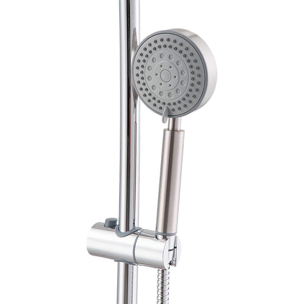 Living and Home Chrome-Plated Shower Riser Rail Kit with 5 Spray Modes Image 4