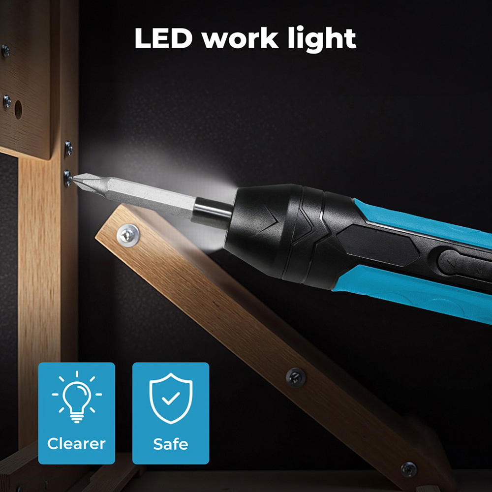 Traderight 4V Cordless Electric Dual Mode Screwdriver Set with Battery Image 8