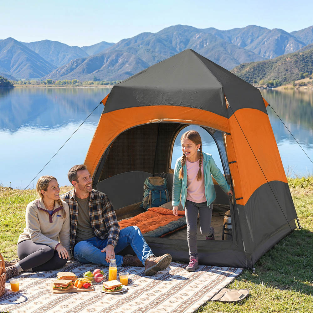 Outsunny Double Layer Portable Pop-Up Tent with Rainfly Image 2