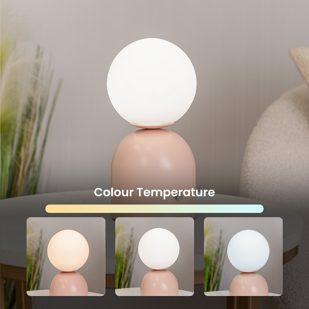 ValueLights Marlow Pink Rechargeable LED Portable Table Lamp Image 8
