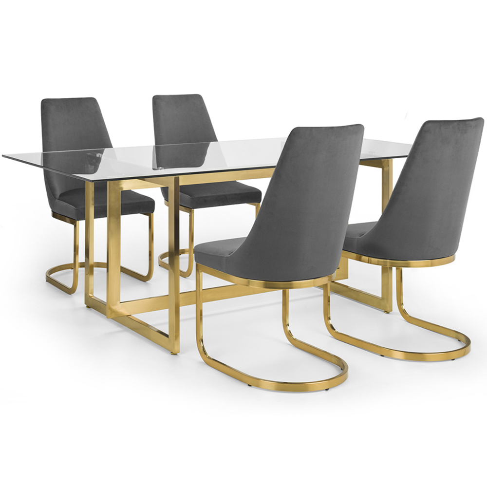 Julian Bowen Vittoria Cantilever Set of 2 Grey Dining Chairs Image 5