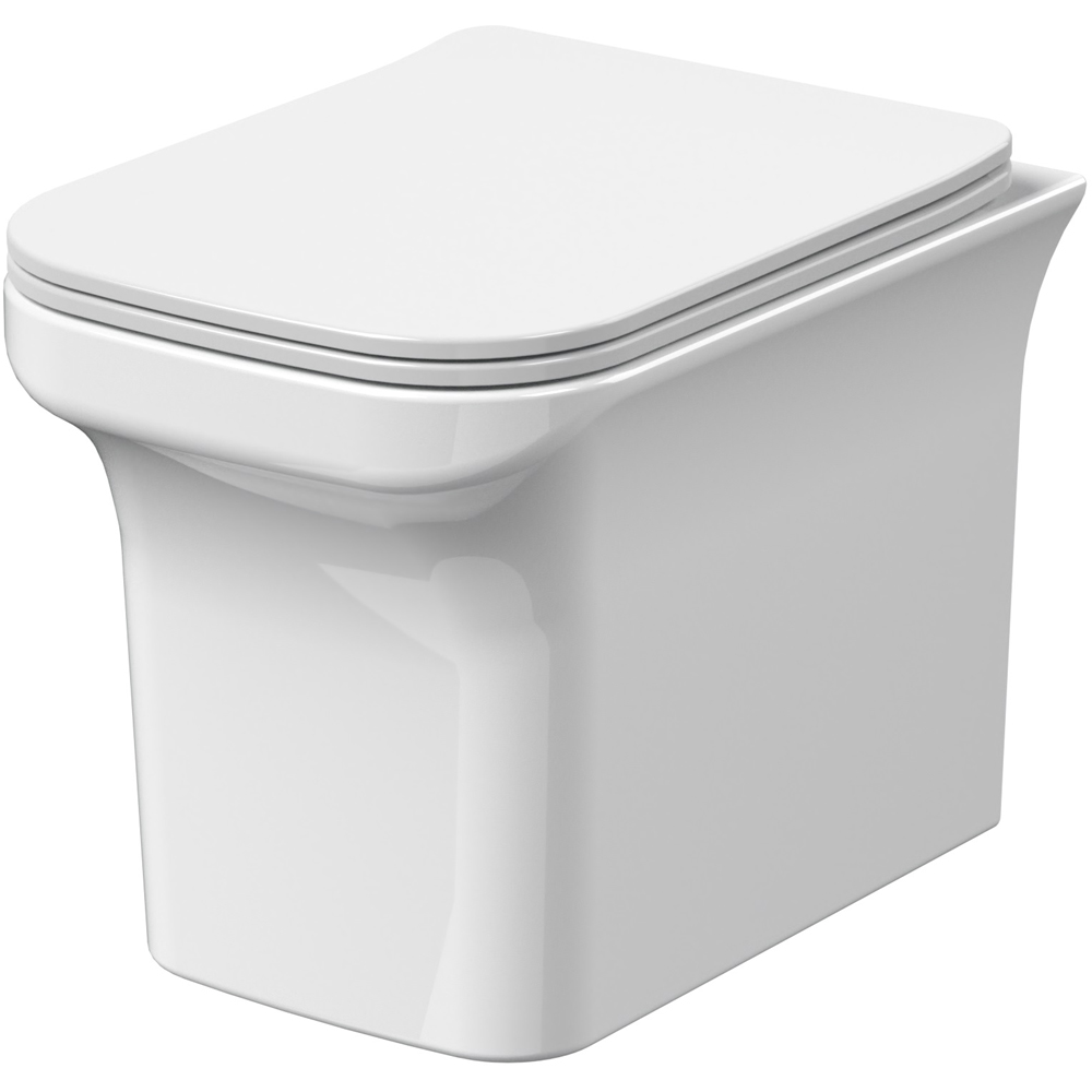 nuie Ava White Wall Hung Pan with Soft Close Seat 340mm Image 1