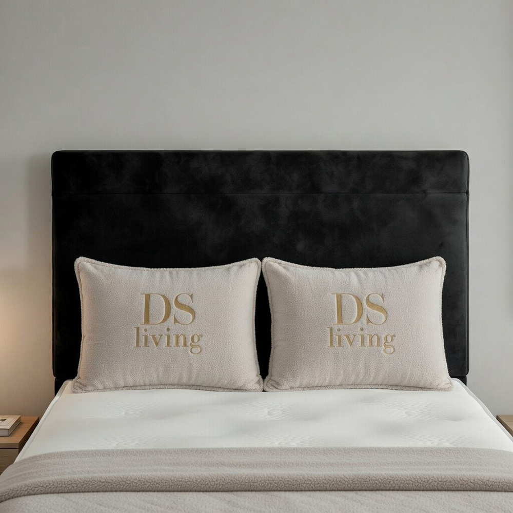 DS Living Muse Super King Size Black Plush Velvet Divan Bed Image 2