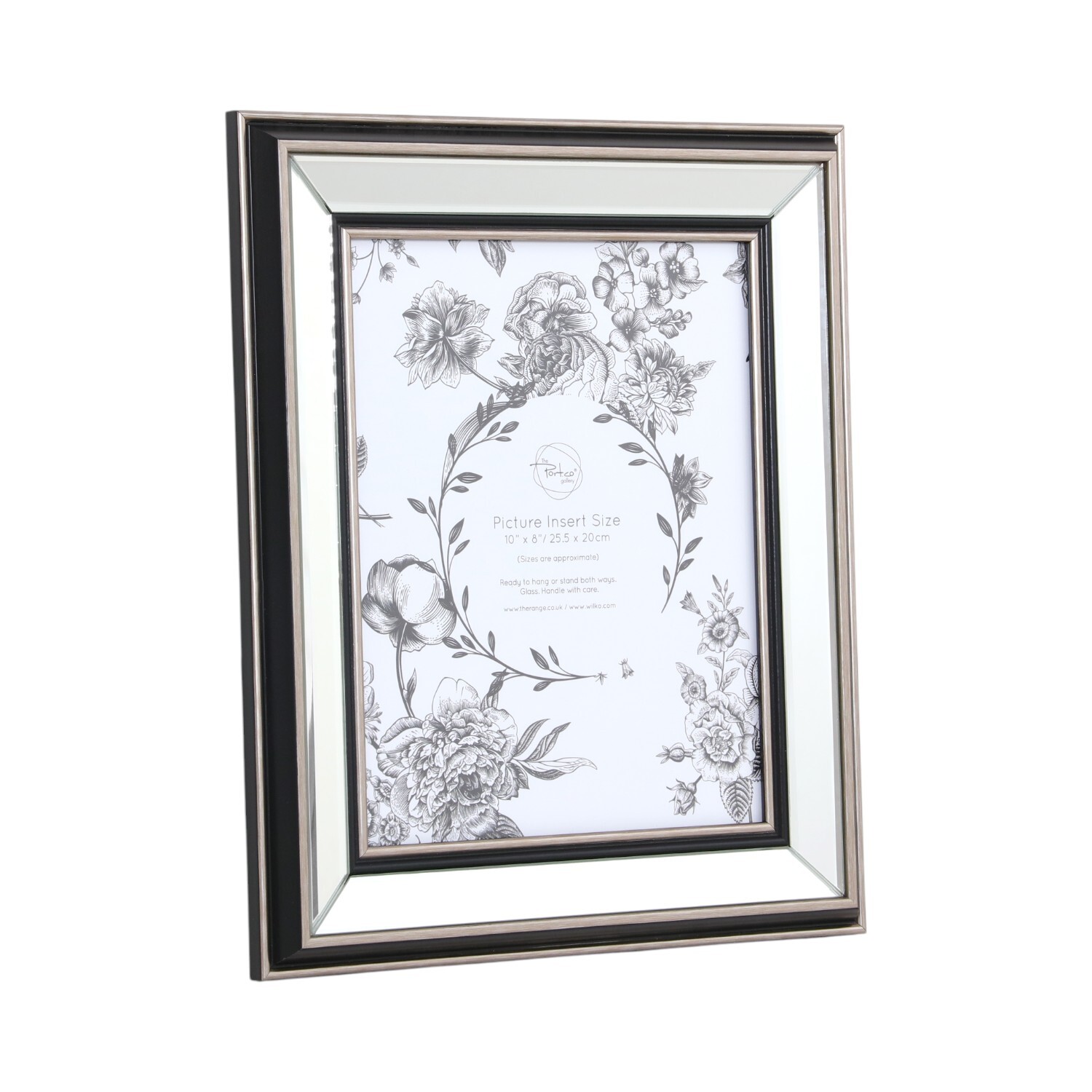 Mode Mirrored Photo Frame Silver 10 x 8in Image 3