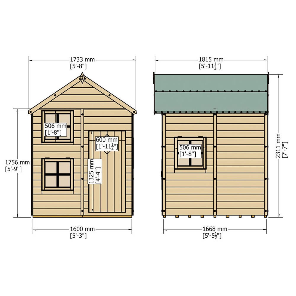 Shire Croft Shiplap Playhouse 5 x 5ft Image 6