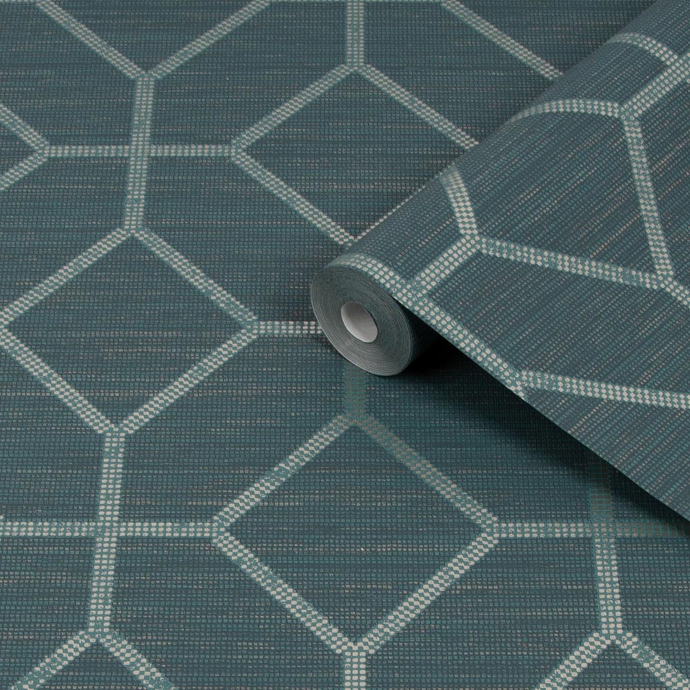 Boutique Asscher Geo Teal Wallpaper Image 2