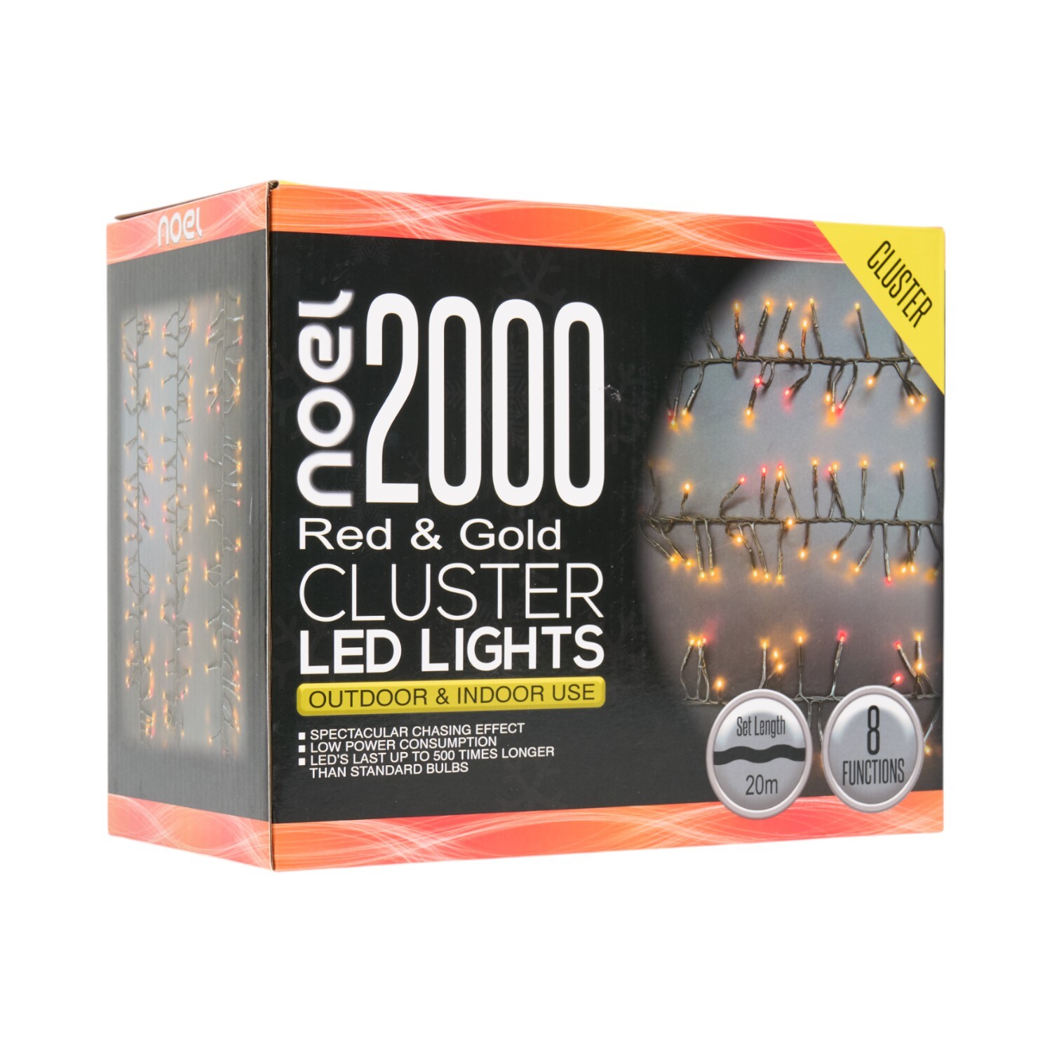 Cluster LED Light Chain Red and Gold 2000 Image 3