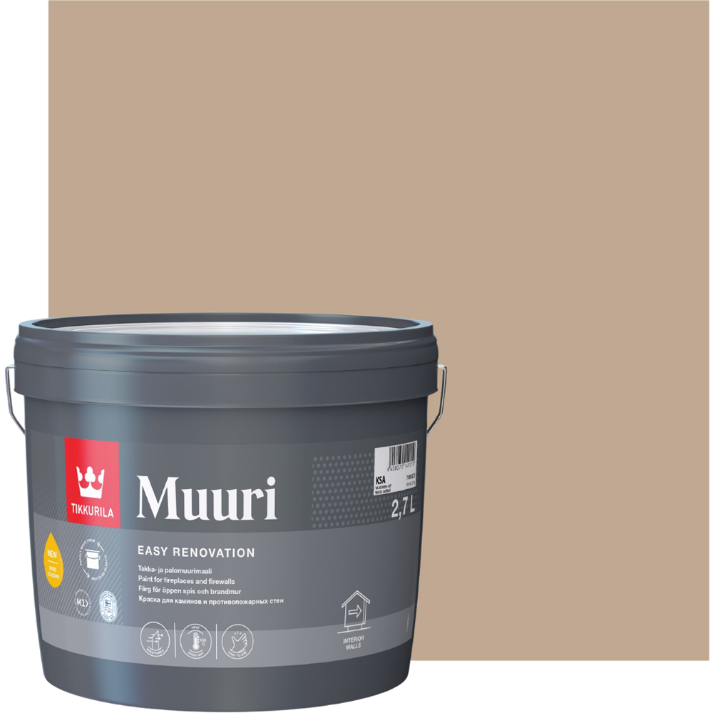 Tikkurila Muuri V466 Fireplace and Fire Surround Heat-Resistant Matt Paint 3L Image 4