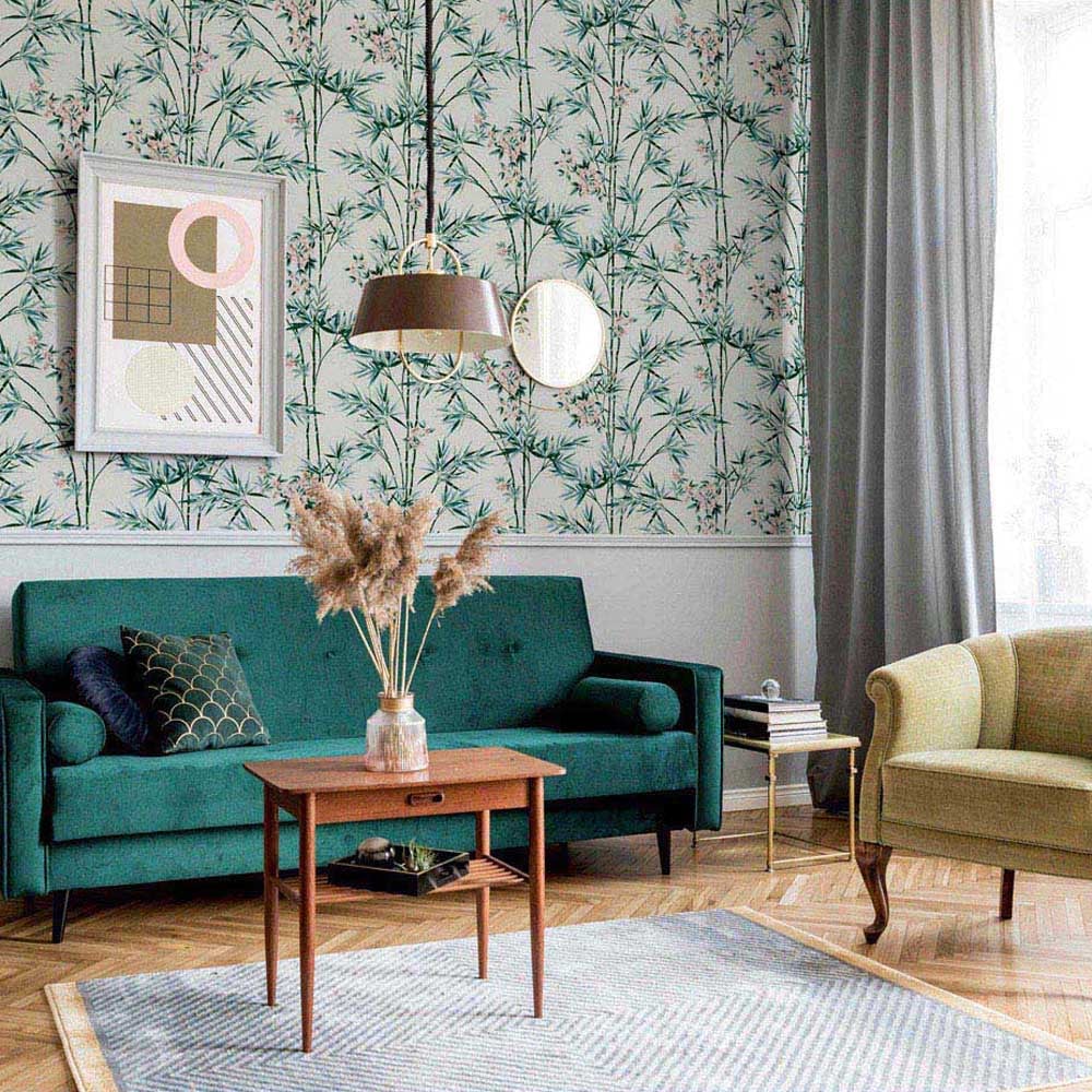 Arthouse Bamboo and Blossom White Wallpaper Image 5