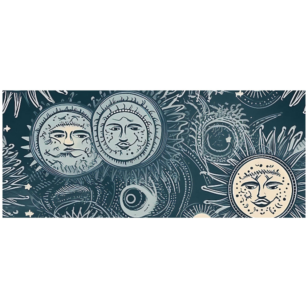 Warren Reed Designer Silver Blue Moon and Stars Glass Bathroom Splashback 25 x 60cm Image 2