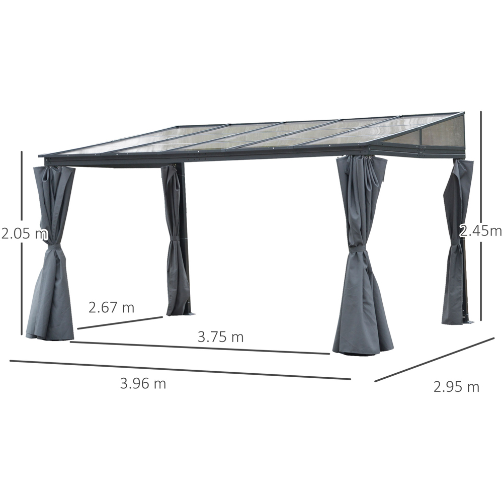 Outsunny 4 x 3m Grey Aluminium Outdoor Hardtop Pergola Image 9