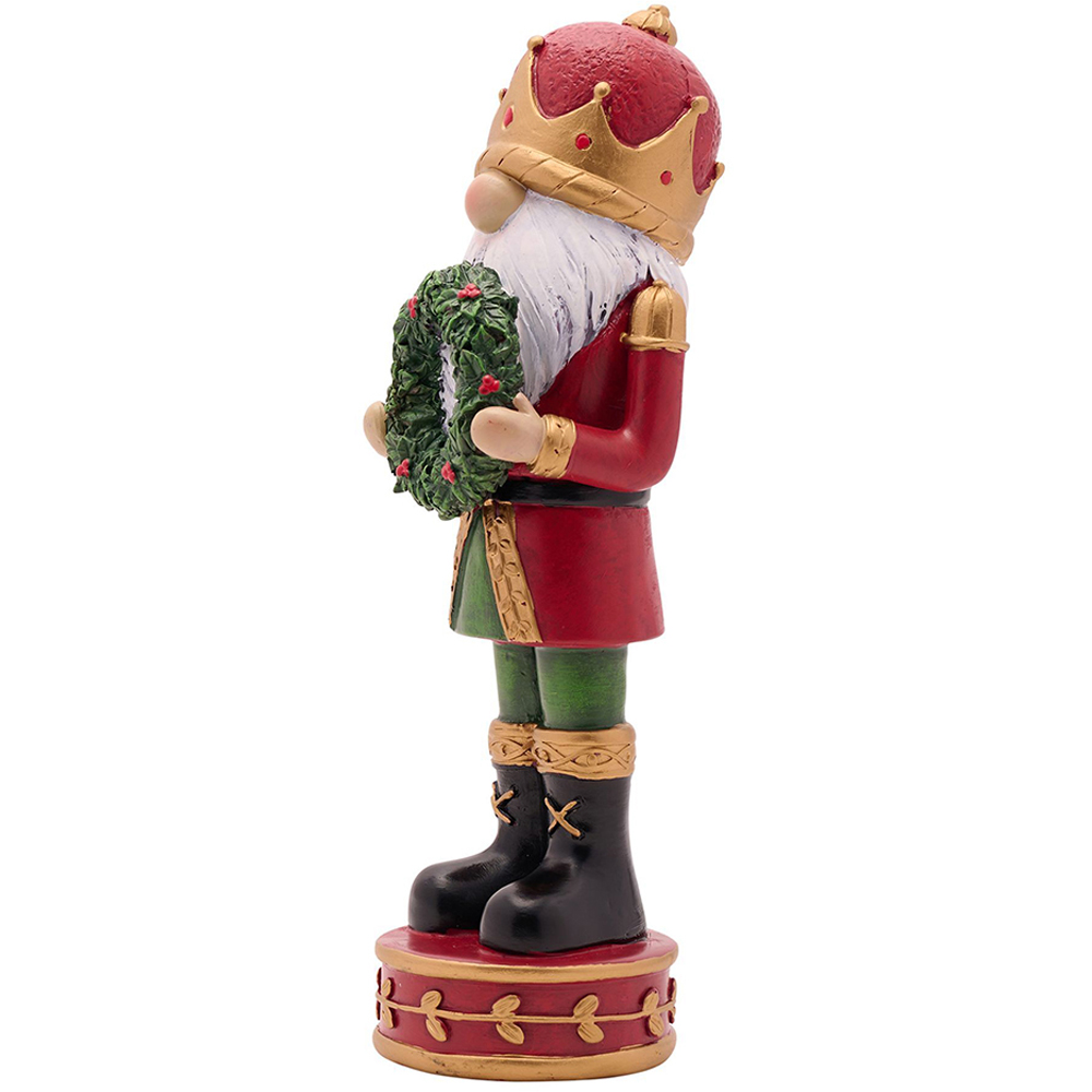 The Christmas Gift Co Santa Nutcracker with Wreath Figurine Image 4