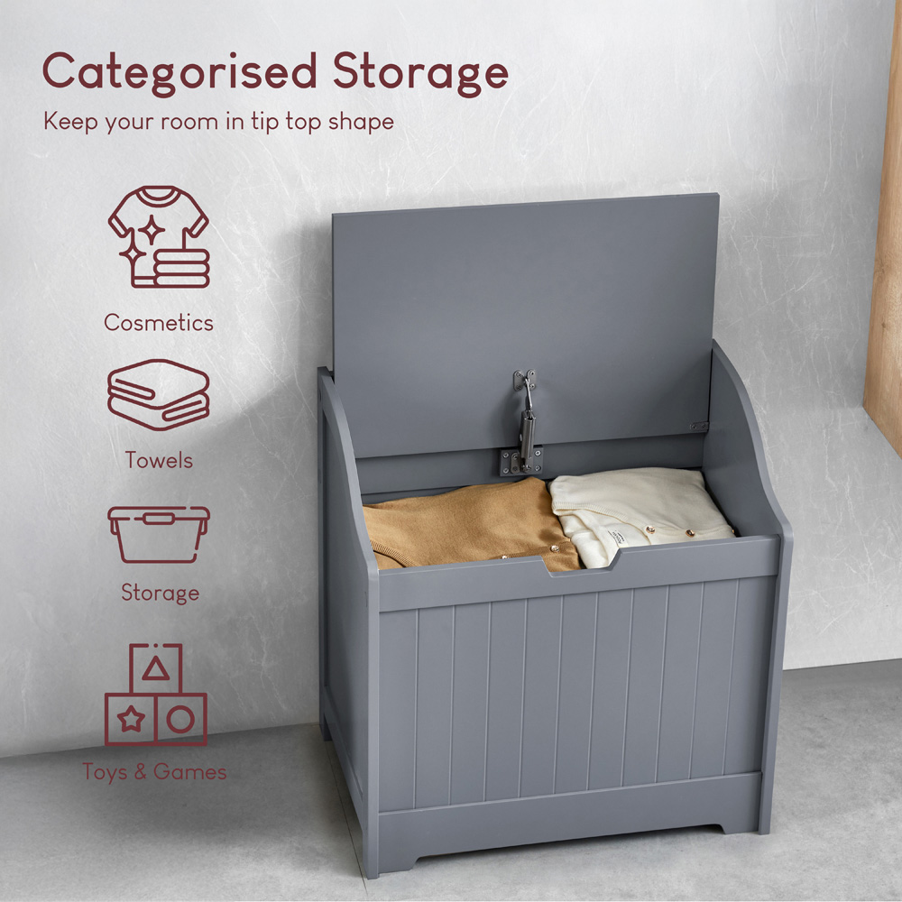 BATH VIDA Priano Grey Wooden Bathroom Laundry Cabinet Image 6