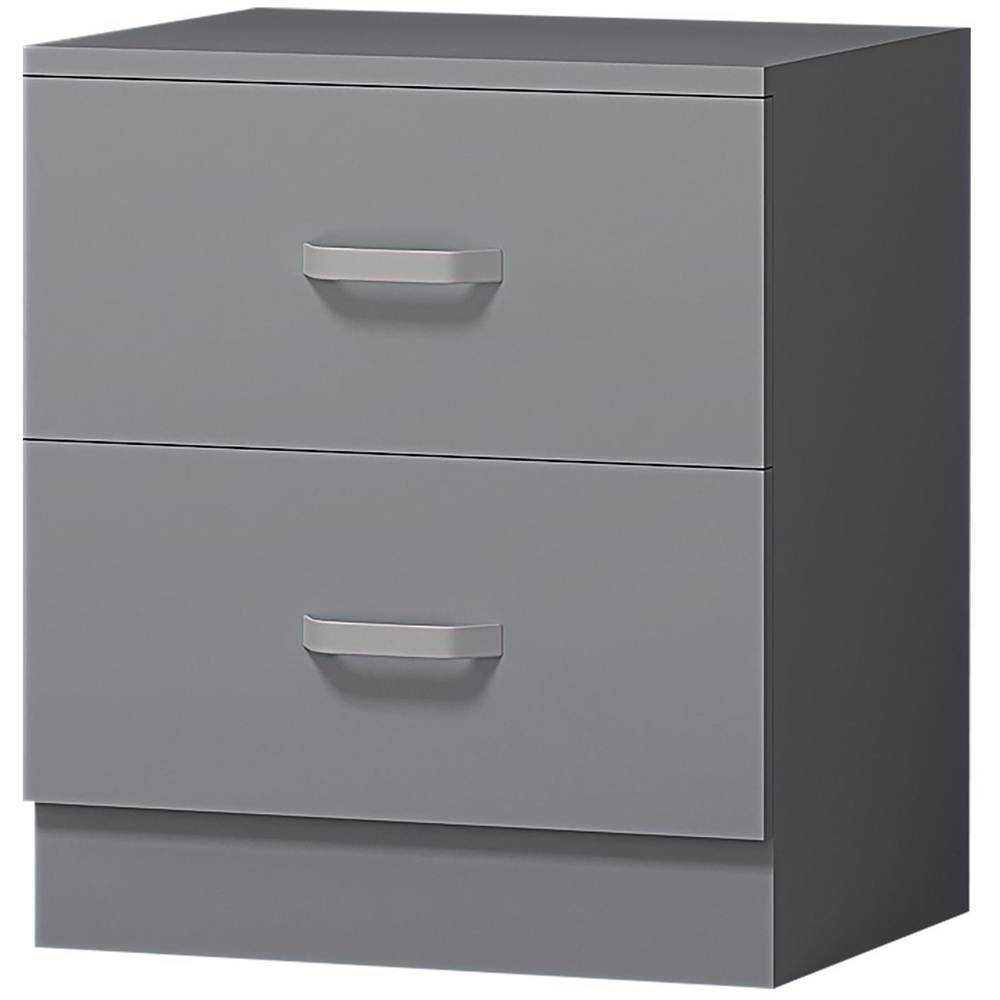 FWStyle Tunis 3 Piece Matt Grey Bedroom Furniture Set Image 5