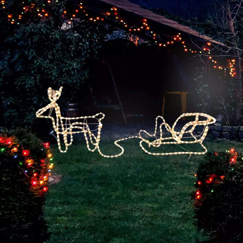 Marco Paul Warm white LED Reindeer and Sleigh Rope Light Image 3