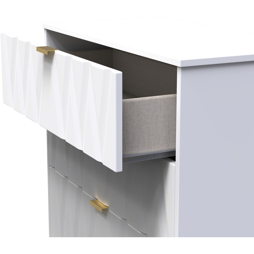 Crowndale Las Vegas 3 Drawer White Matt Deep Chest of Drawers Ready Assembled Image 6