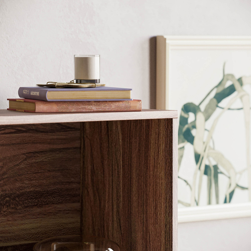 Vida Designs Cambridge 3 Shelf Walnut Medium Bookcase Image 6