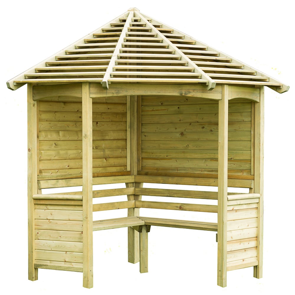 Forest Garden Venetian 2 Seater 8.2 x 7.6 x 5.2ft Corner Arbour Image 2