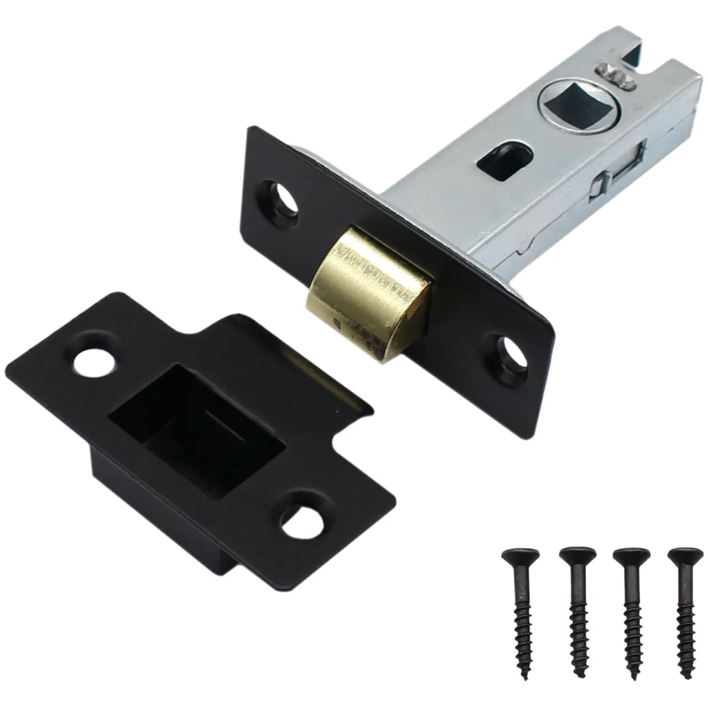 Golden Grace Matt Black Tubular Mortice Latch 65mm 2 Pack Image 2