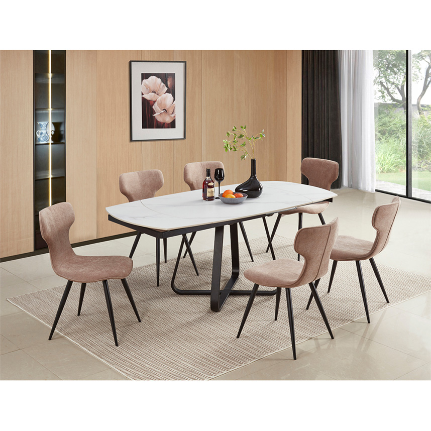 DS Living Arden 6 Seater Dining Table White Veined Marble Image 7