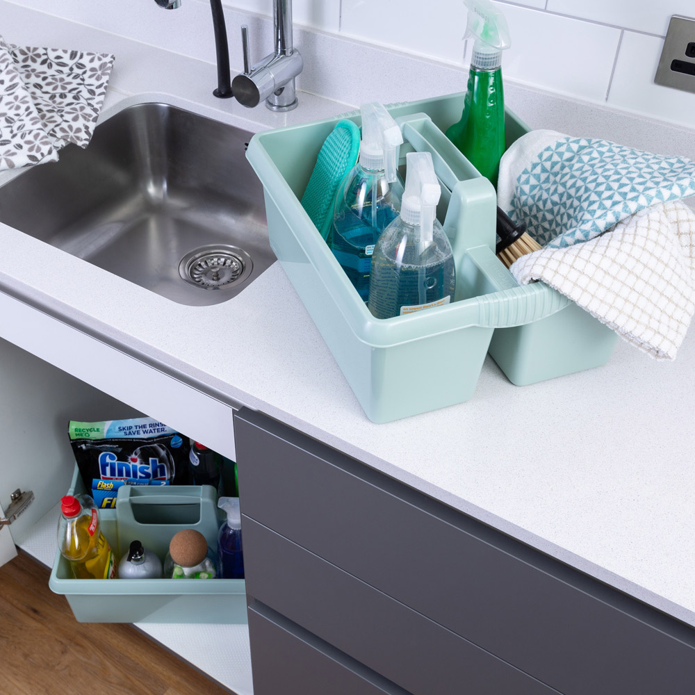 2 x Wham Casa Kitchen Plastic Large 2 Section Tidy /Caddy Organiser 2 Pack Image 2