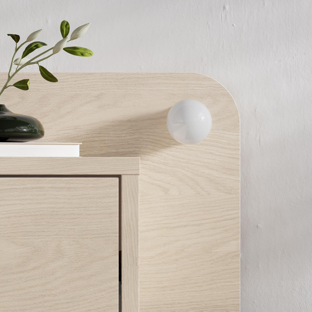Decortie Dotta Single Drawer Sonoma Oak Wall Mounted Bedside Table with Night Light Image 3