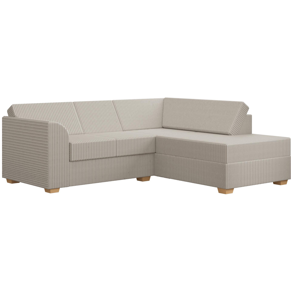 Modo 3 Seater Stone Jumbo Cord Right Hand Fixed Back L-Shape Corner Sofa Image 2