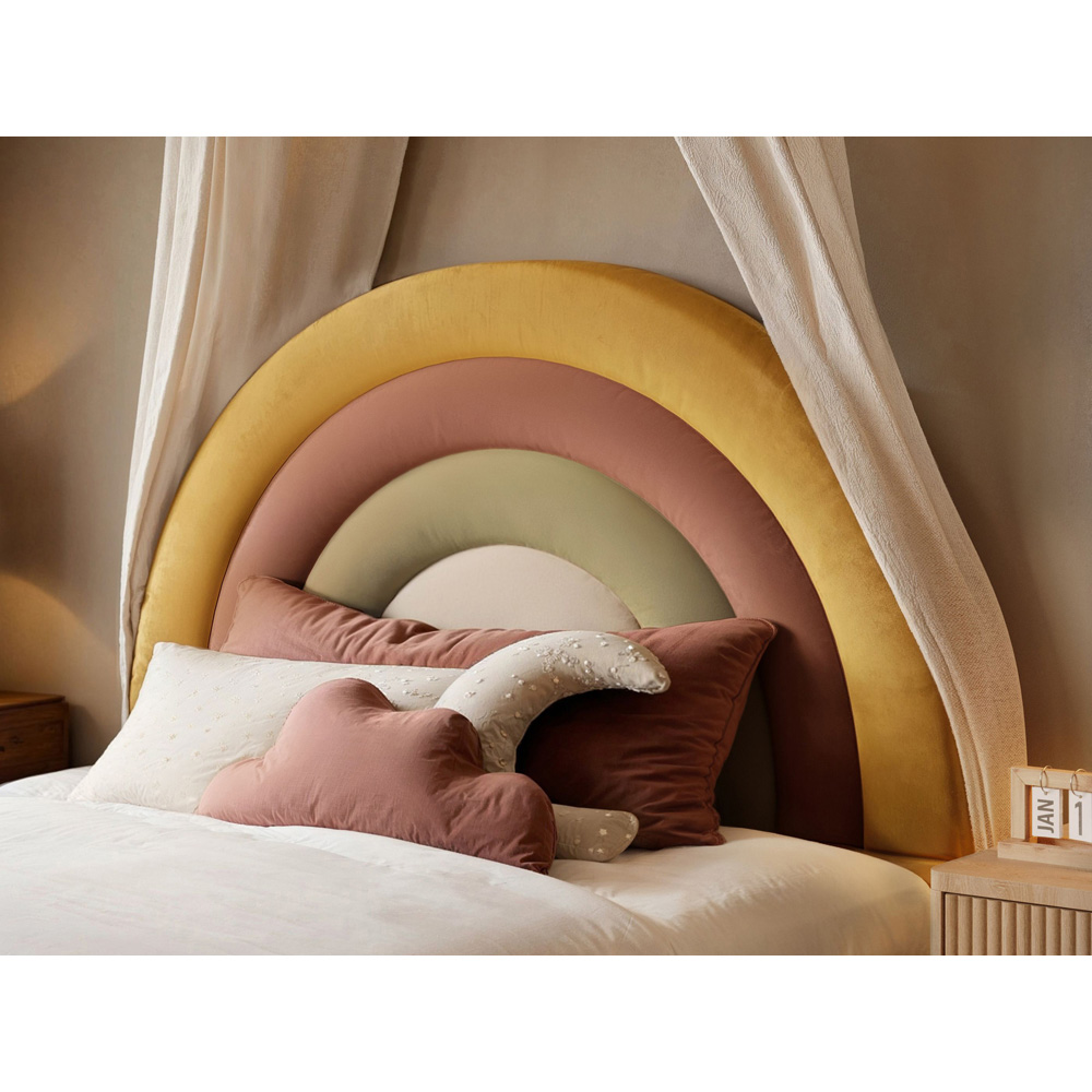 Flair Ava Single Mustard Velvet Lift-Up Ottoman Bed Image 4