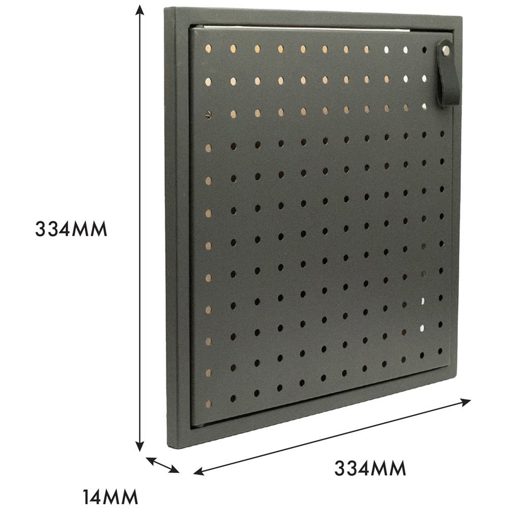 Homebase 33.4cm 2 Pack Grey Cube Storage Door with Metal Pegboard Image 7