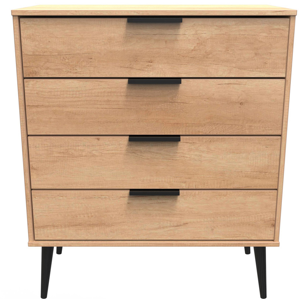Crowndale Hong Kong 4 Drawer Nebraska Oak Chest of Drawers Ready Assembled Image 4