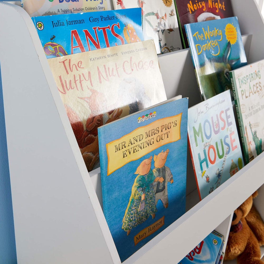 Home Source Coco 3 Shelf 2 Cube Kids White Bookcase Image 3