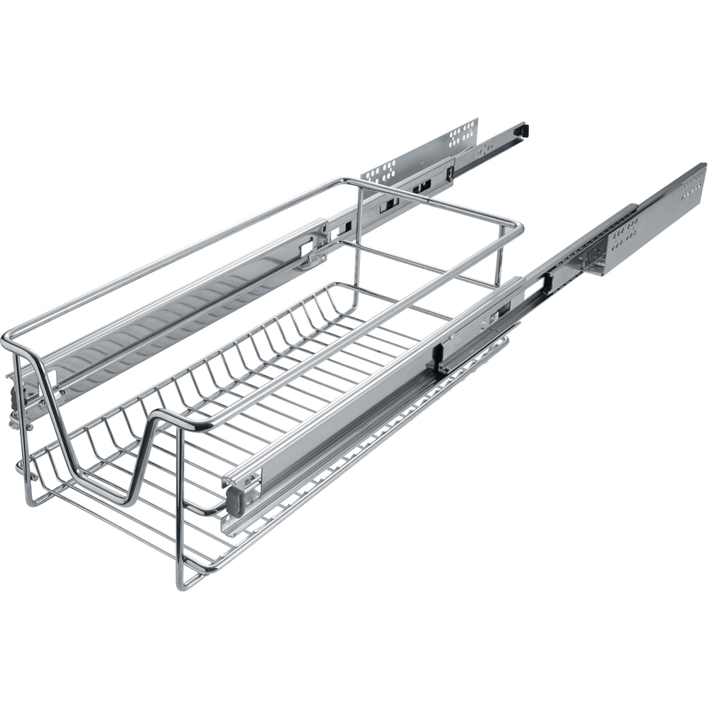 tectake Chrome Telescopic Drawer with Runners 14 x 27 x 44cm 2 Pack Image 3